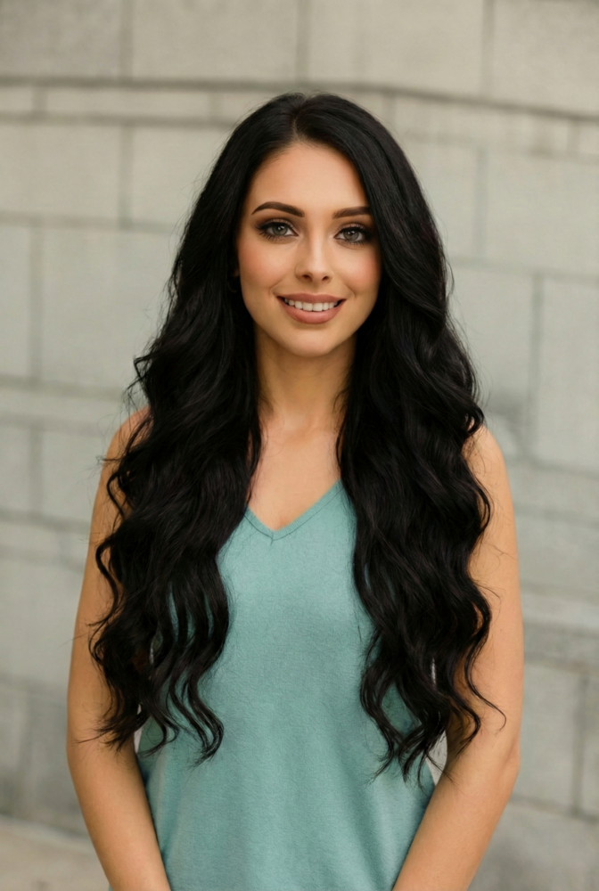 Genius (Micro) Weft 20" 80g Pro Blend Hair Extensions - #1B Midnight (aka Off Black)