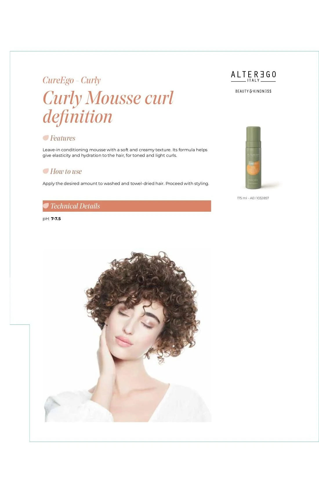 Alter Ego Italy CureEgo — Curly Mousse / 175 ml / 5.91 oz