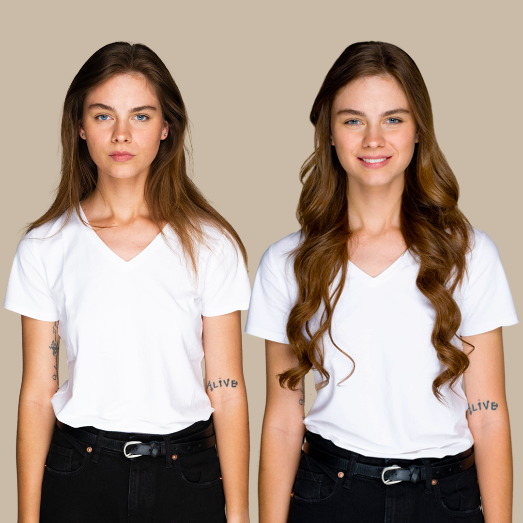 The Ava - #4 Roasted Walnut (aka Chocolate Brown) 20" Seamless Clip-In Hair Extensions (Volume Bundle)