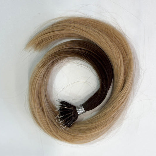 Nano-Tip 22" 25g Professional Hair Extensions - #2/18 Café Noir Balayage (aka Balayage Dark Brown/Dirty Blonde)