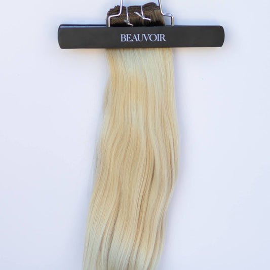 Machine-Tied Weft 24" 170g Pro Blend Hair Extensions - #T1CC/80 Smokey Blonde (aka Cool Mochachino Brown/White Blonde)