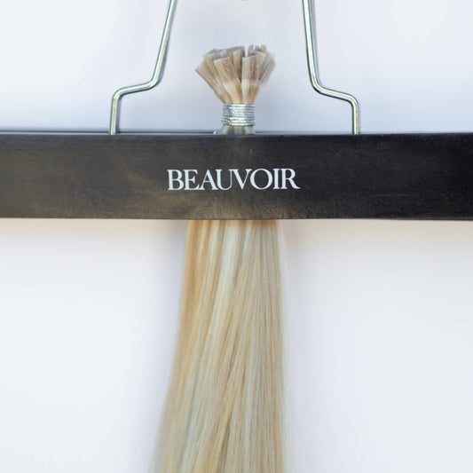 K-Tip 18" 25g Pro Blend Hair Extensions - #80/18/46 Summer Blonde (aka Piano Key White Truffle)