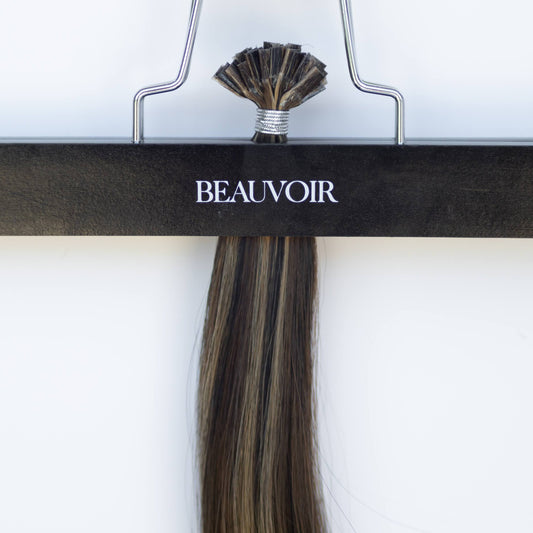 K-Tip 20" 25g Pro Blend Hair Extensions - #1B/2/6 Dark Chocolate Caramel (aka Piano Key Chocolate Drip)