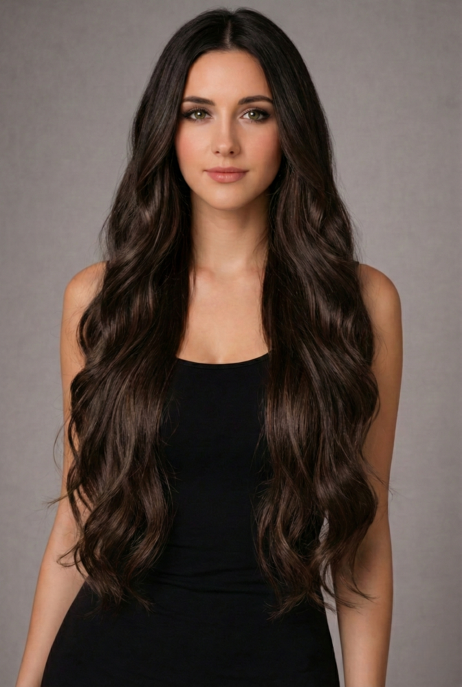 Tape-In 24" 55g Single Donor Virgin - #1C Espresso Brown (aka Mocha Brown)