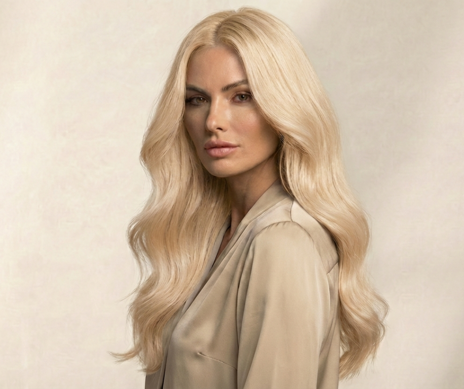 Machine-Tied Weft 24" 170g Pro Blend Hair Extensions - #22 Southern Belle Blonde (aka Light Ash Blonde)