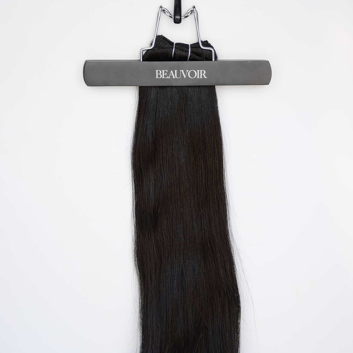 Machine-Tied Weft 16" 120g Pro Blend Hair Extensions - #1B Midnight (aka Off Black)