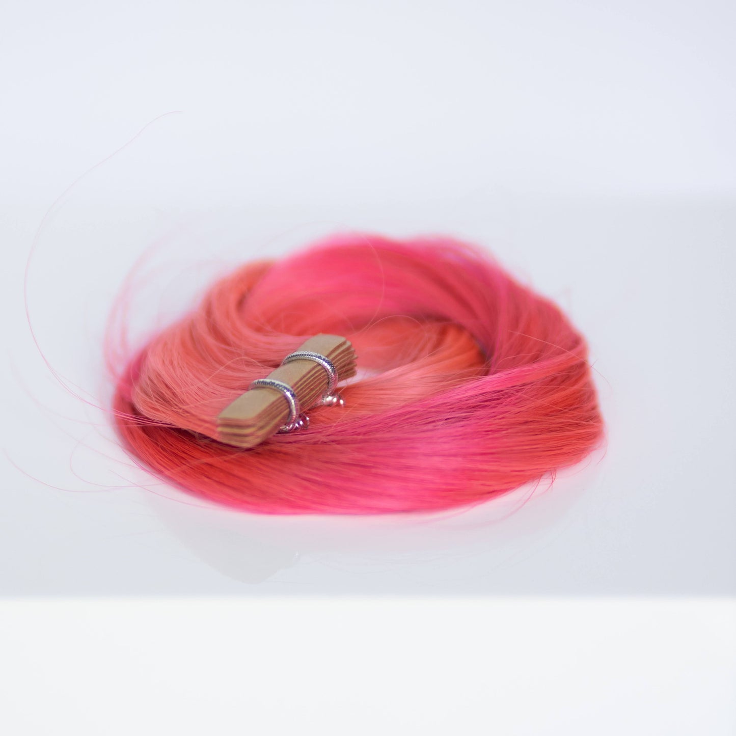 Tape-in 18” 25 grams (10 Pack) Professional Hair Extensions VIVIDS  #54/63 Ombré Soft Pink (light on top dark on bottom) by Garyn Santos
