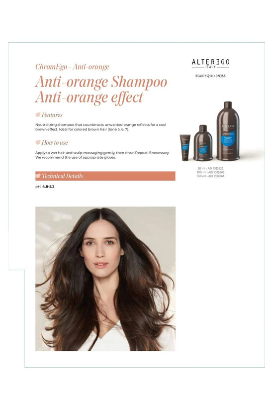 Alter Ego Italy ChromEgo — Anti-Orange Shampoo / 300 ML / 10.14 oz