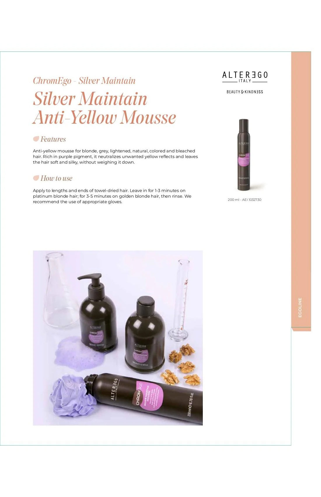 Alter Ego Italy ChromEgo — Silver Maintain Mousse / 200 ML / 6.76 oz