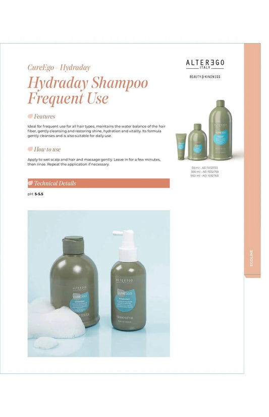 Alter Ego Italy CureEgo — Hydraday Shampoo / 950 ML / 32.1 oz