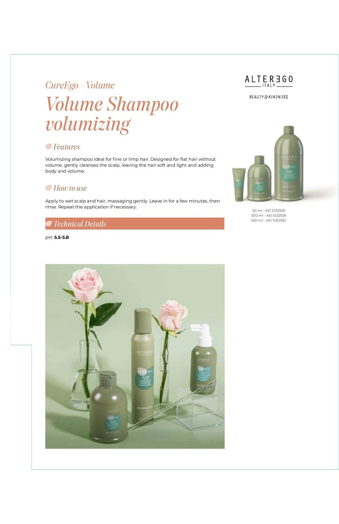 Alter Ego Italy CureEgo — Volume Shampoo / 50 ML / 1.69 oz