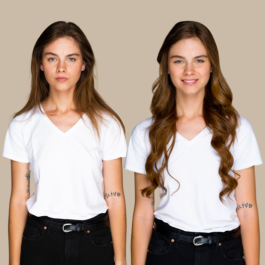 The Ava - #4 Roasted Walnut (aka Chocolate Brown) 20" Seamless Clip-In Hair Extensions (Volume Bundle)