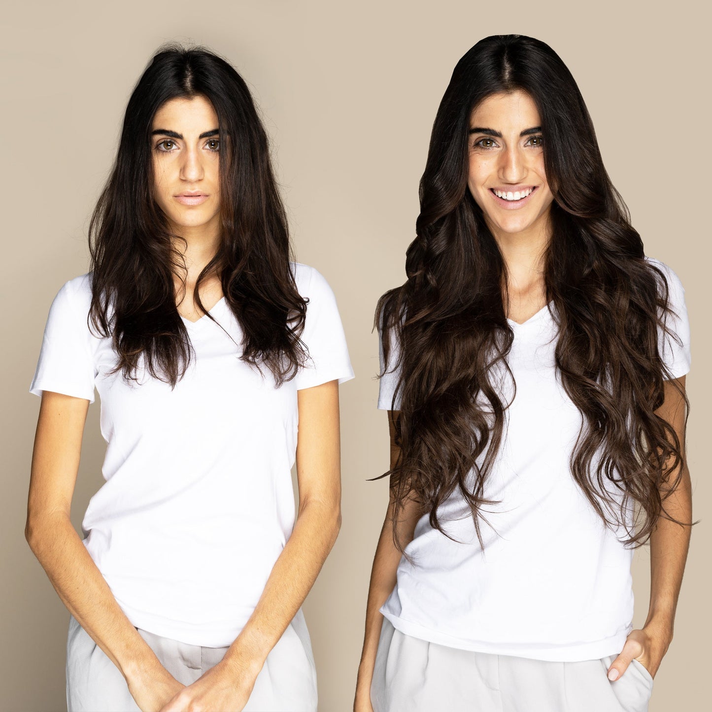 The Audrey - Dark Chocolate (#2) 22" Seamless Clip-In Hair Extensions (Volume Bundle)