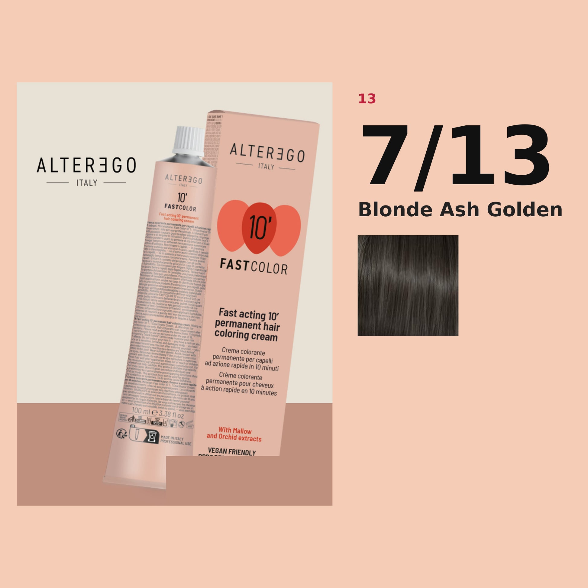 Alter Ego Italy FAST Color 10' 7/13 Blonde Ash Golden hair color