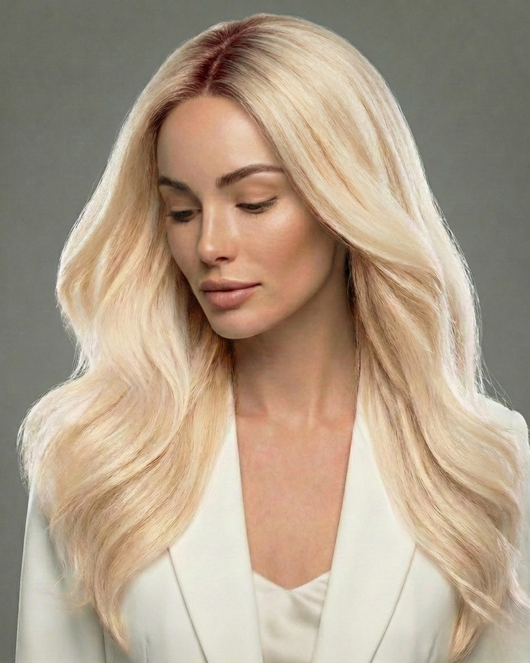 Tape-In 18" 50g Single Donor Virgin - #T3/60 Cocoa Rooted Blonde (aka Rooted Walnut Brown/Ash Blonde)
