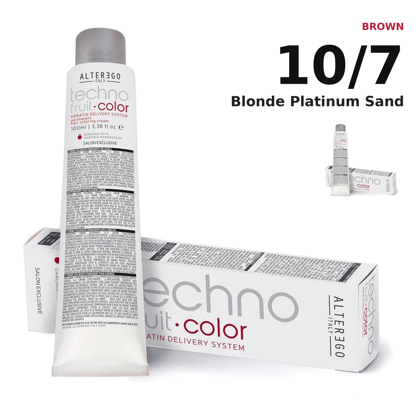 Alter Ego Italy Technofruit Color 10/7 Blonde Platinum Sand hair color