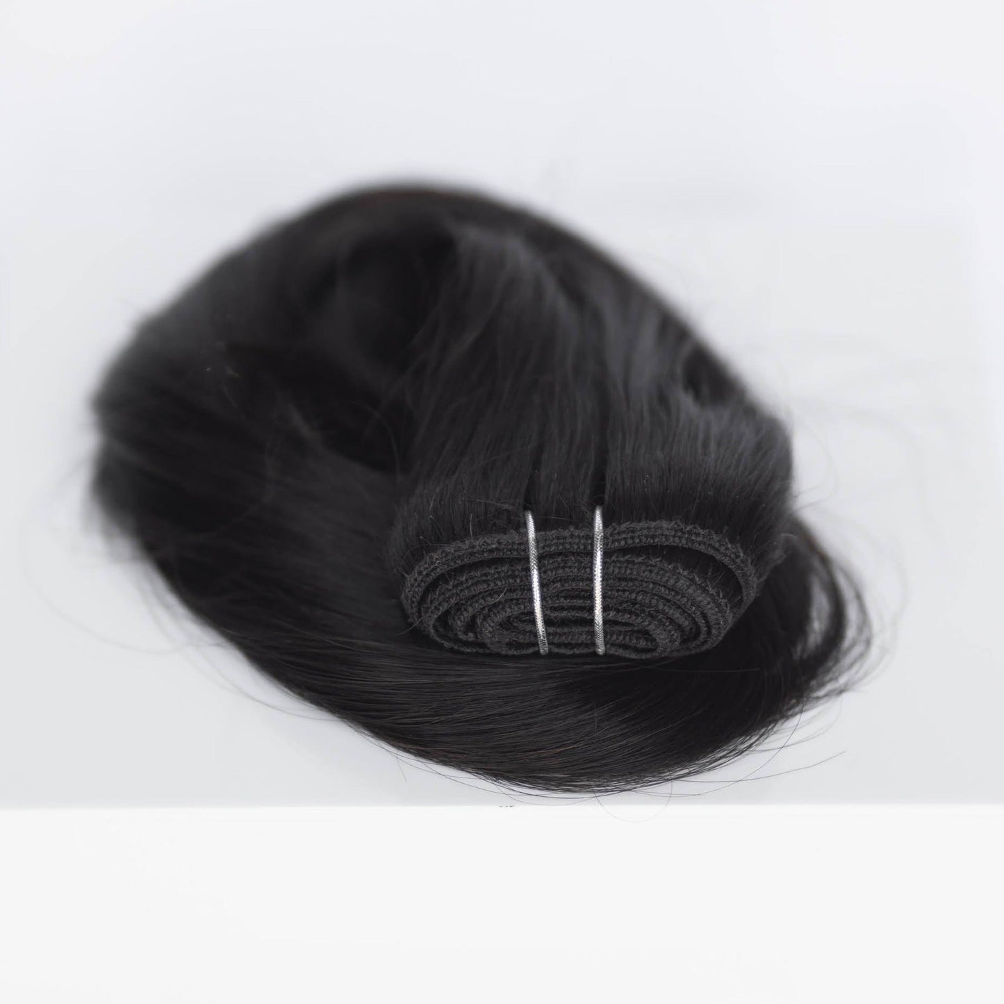 Machine-Tied Weft 16" 120g Pro Blend Hair Extensions - #1B Midnight (aka Off Black)