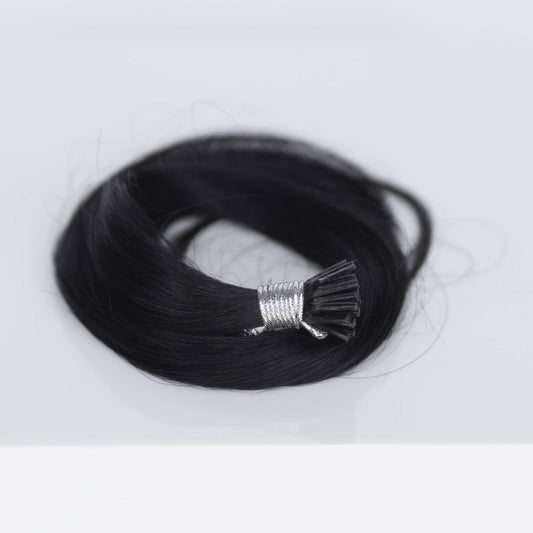 I-Tip 18" 25g Single Donor Virgin - #1 Noir (aka Jet Black)