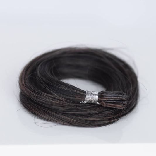 I-Tip 22" 25g Professional Hair Extensions - #1B/2/6 Dark Chocolate Caramel (aka Piano Key Chocolate Drip)