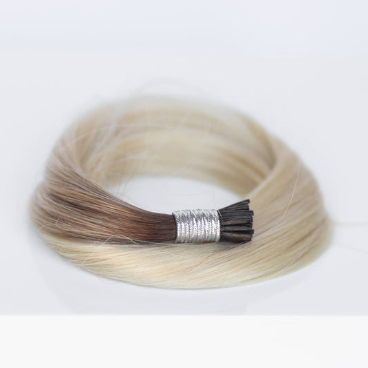 I-Tip 18" 25g Single Donor Virgin -#T3/60 Cocoa Rooted Blonde (aka Rooted Walnut Brown/Ash Blonde)