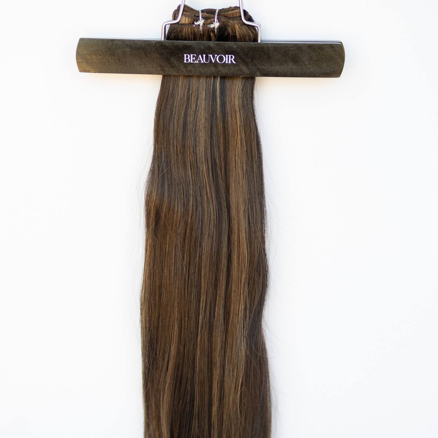 Machine-Tied Weft 22" 160g Pro Blend Hair Extensions - #1B/2/6 Dark Chocolate Caramel (aka Piano Key Chocolate Drip)