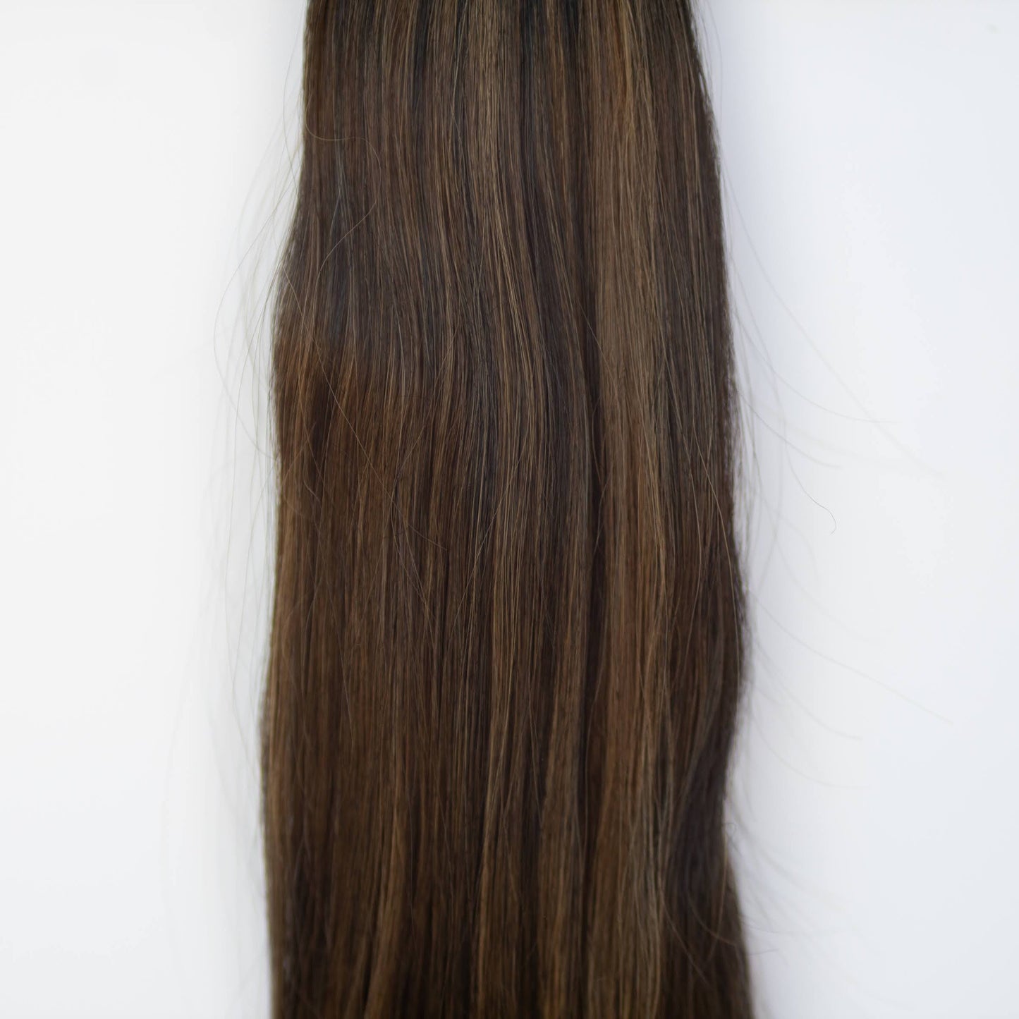 Machine-Tied Weft 22" 160g Pro Blend Hair Extensions - #1B/2/6 Dark Chocolate Caramel (aka Piano Key Chocolate Drip)