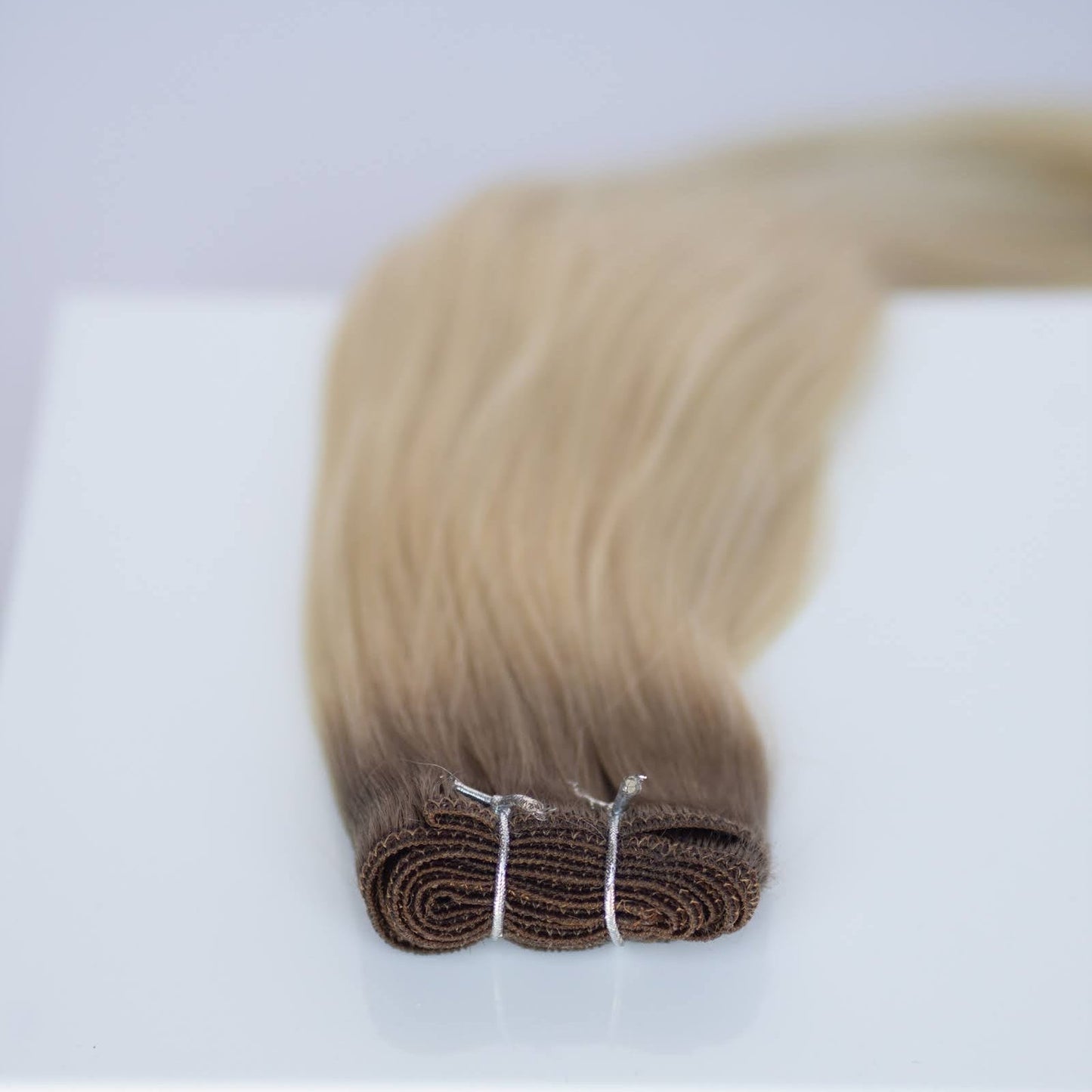 Machine Weft 28" 180g Pro Blend Hair Extensions - #T1CC/80 Smokey Blonde (aka Cool Mochachino Brown/White Blonde)