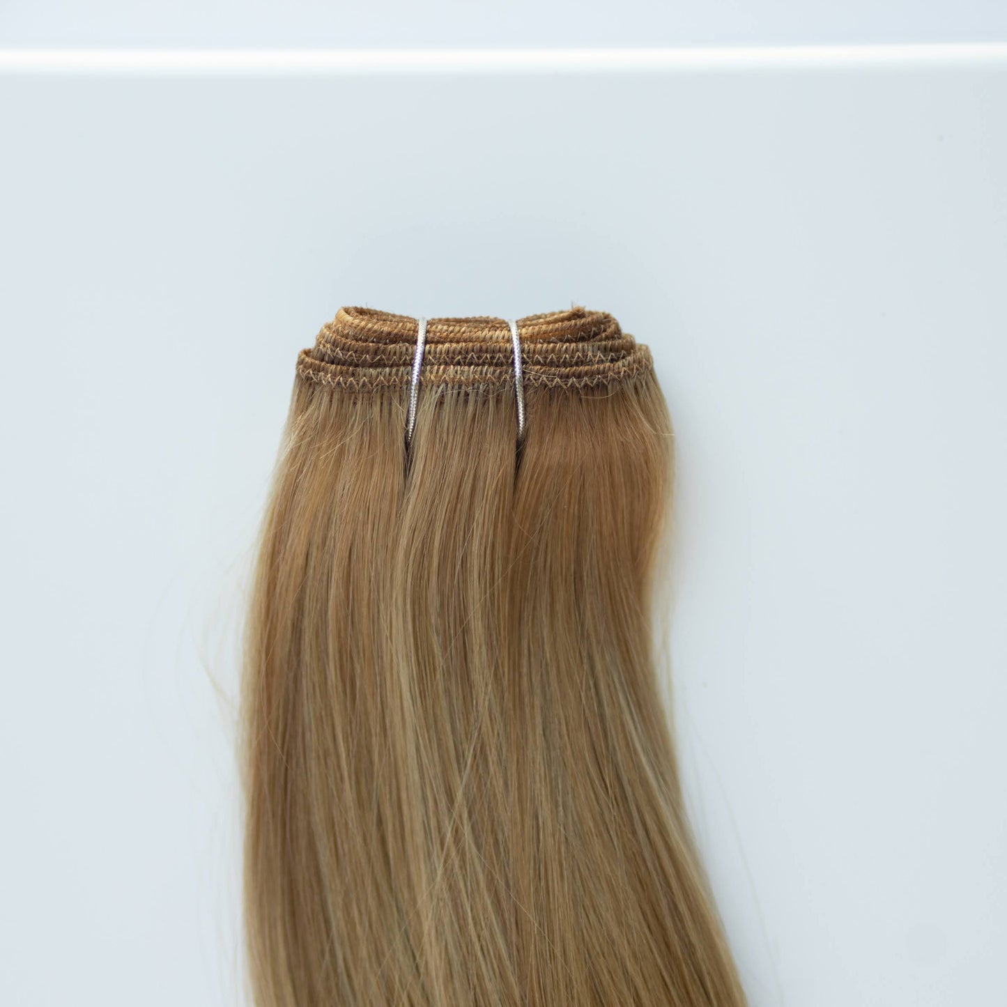 Machine-Tied Weft 16" 120g Pro Blend Hair Extensions - #6/18 Sea Salt & Caramel (aka Highlight Hot Toffee Blonde)