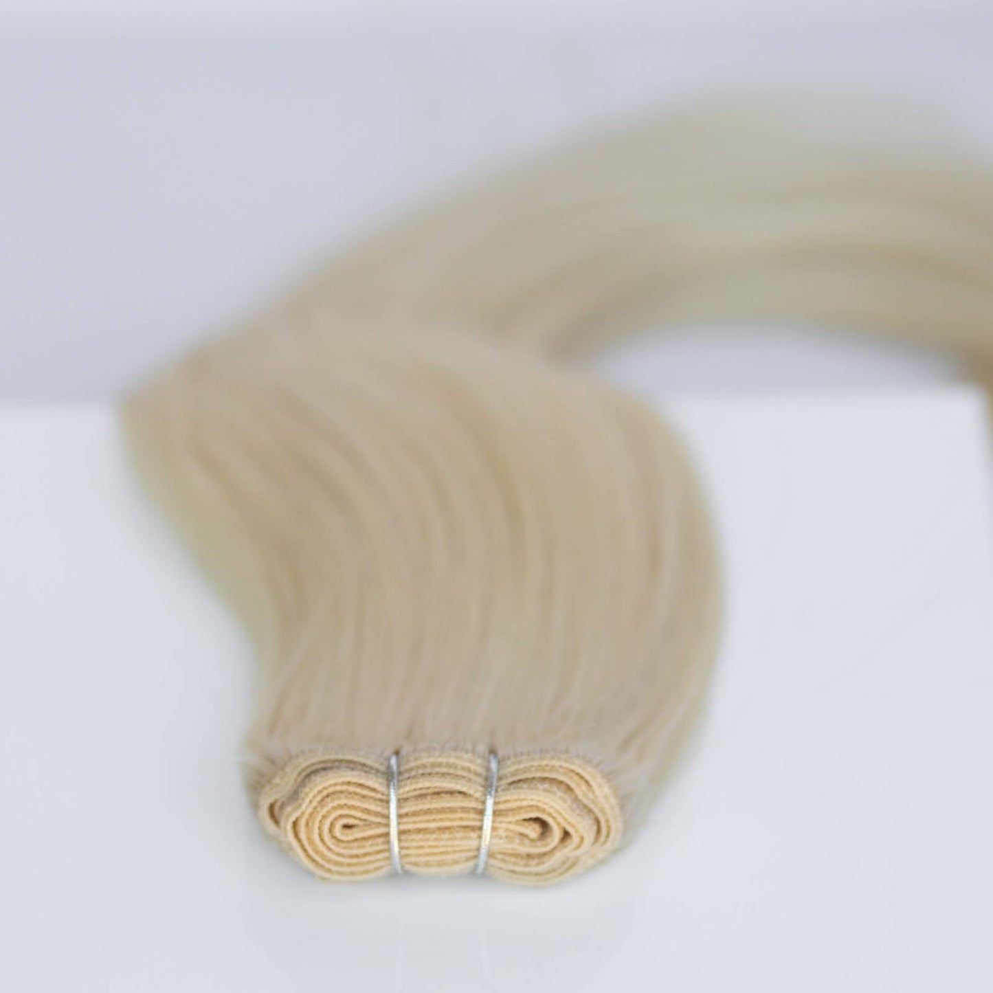 Machine-Tied Weft 16" 120g Pro Blend Hair Extensions - #60 Classic Blonde (aka Ash Blonde)