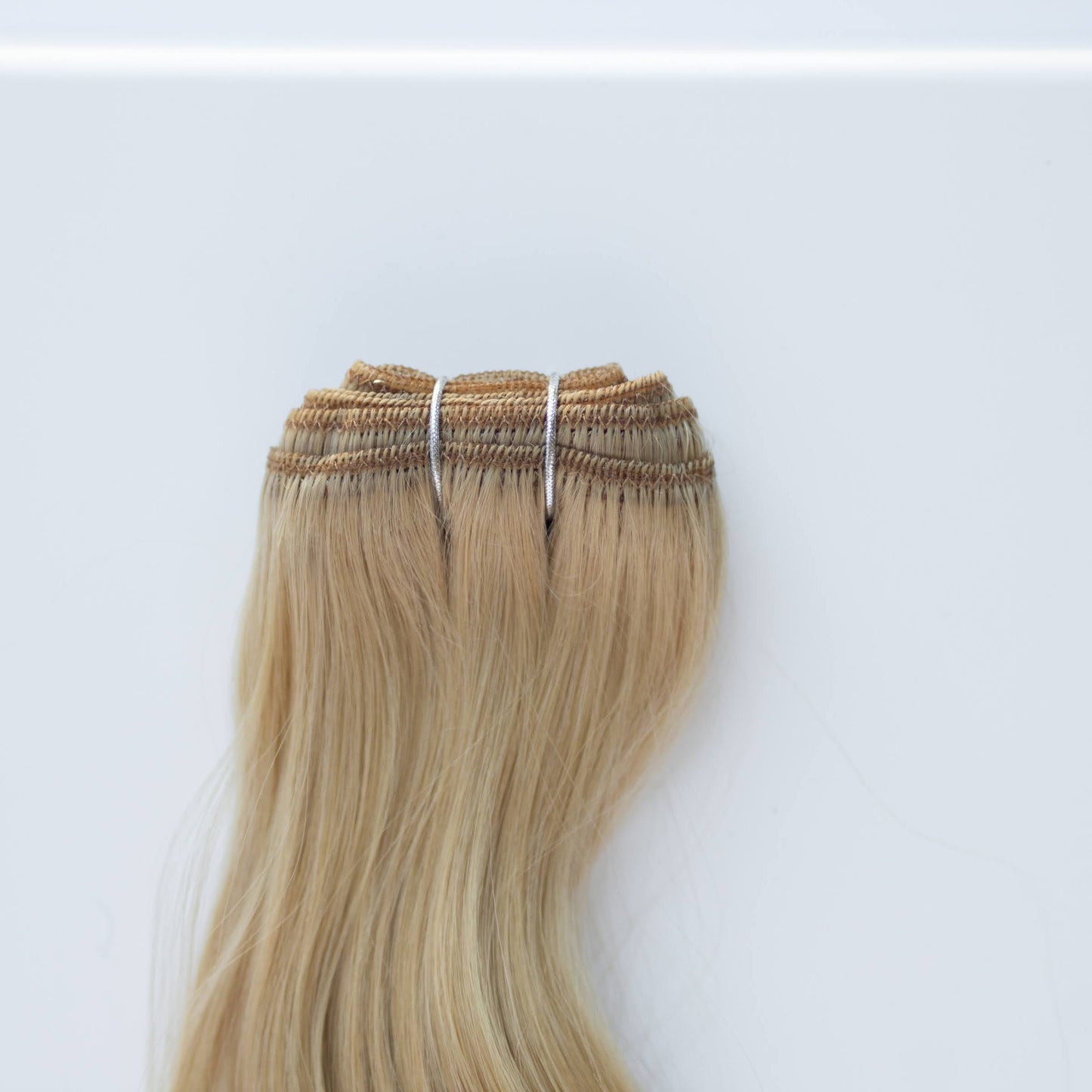 Machine-Tied Weft 16" 120g Pro Blend Hair Extensions - #22 Southern Belle Blonde (aka Light Ash Blonde)