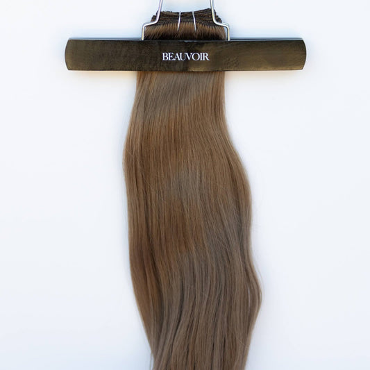 Machine-Tied Weft 16" 120g Pro Blend Hair Extensions - #8 Whiskey Brown (aka Ash Brown)