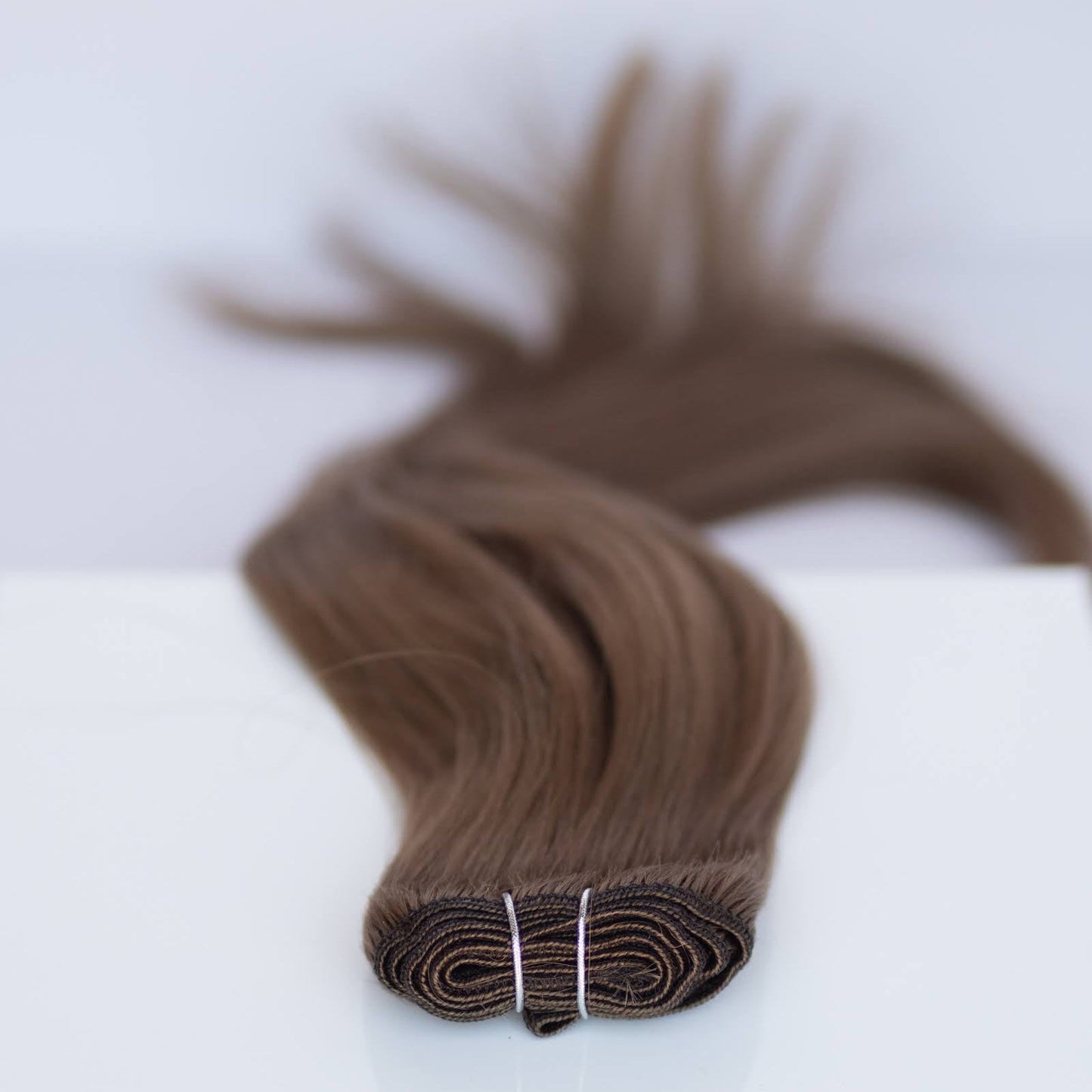 Machine-Tied Weft 22" 160g Pro Blend Hair Extensions -  #8 Whiskey Brown (aka Ash Brown)