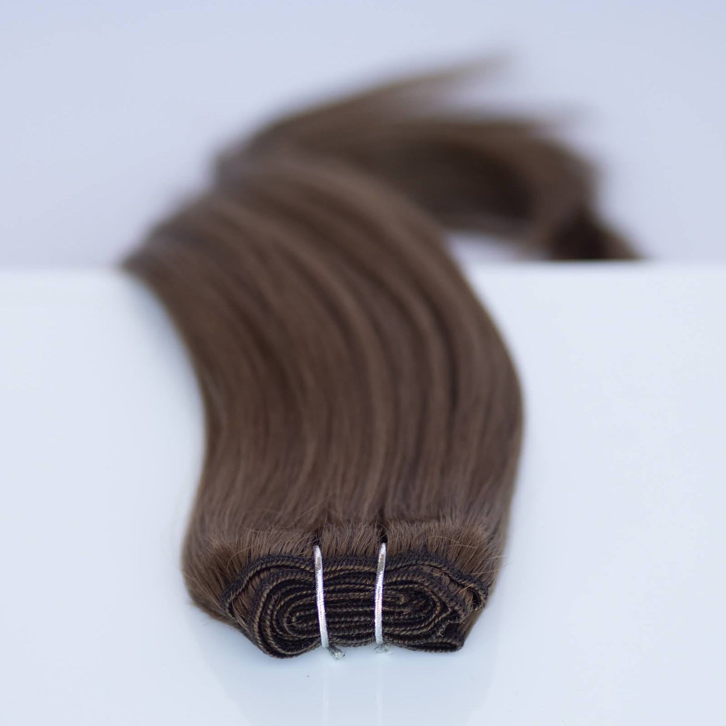 Machine-Tied Weft 20" 145g Pro Blend Hair Extensions -  #4 Roasted Walnut (aka Chocolate Brown)