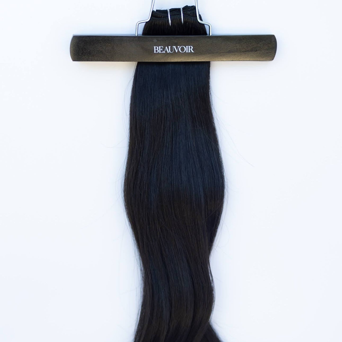 Machine-Tied Weft 20" 145g Pro Blend Hair Extensions - #1B Midnight (aka Off Black)
