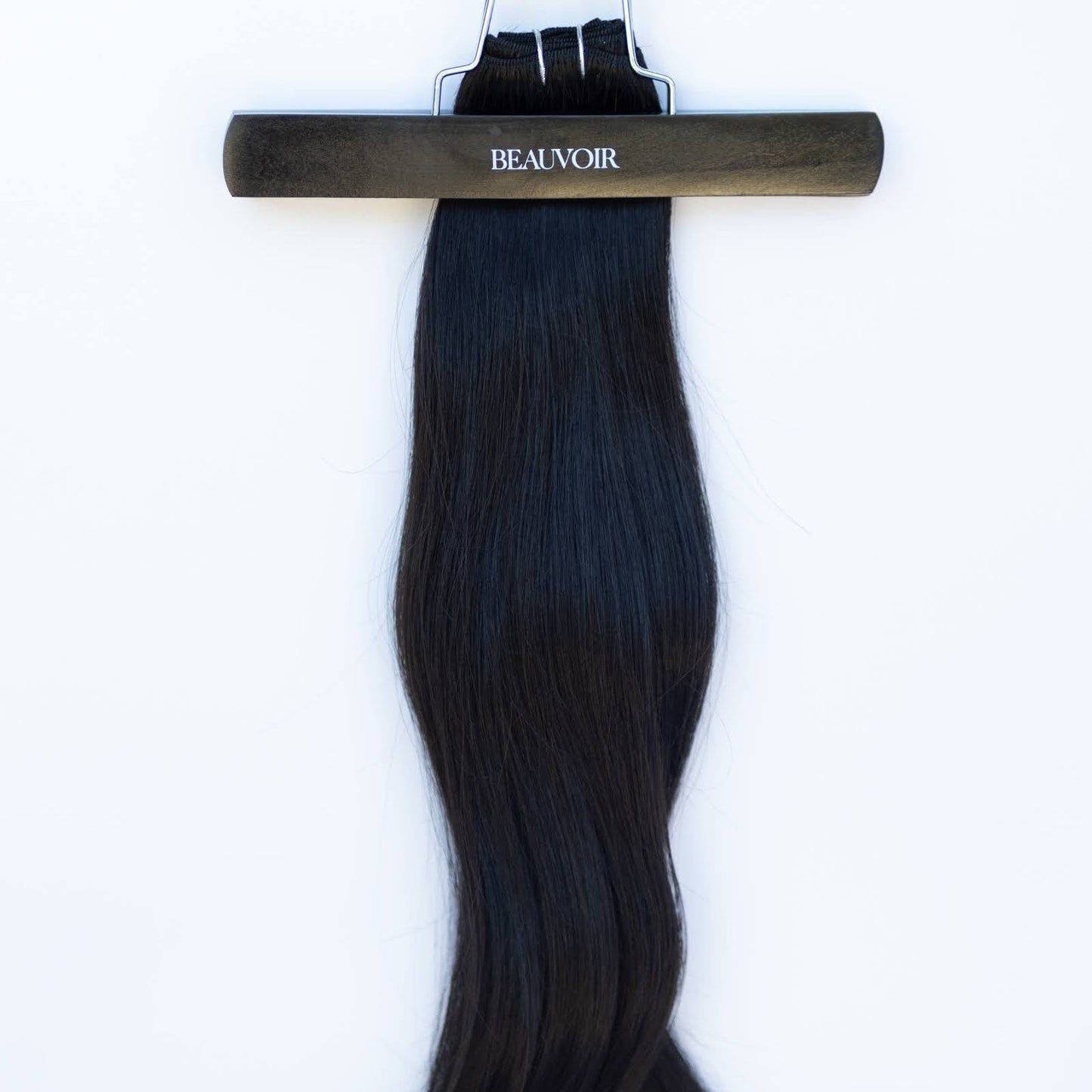 Machine-Tied Weft 28" 180g Pro Blend Hair Extensions - #1B Midnight (aka Off Black)