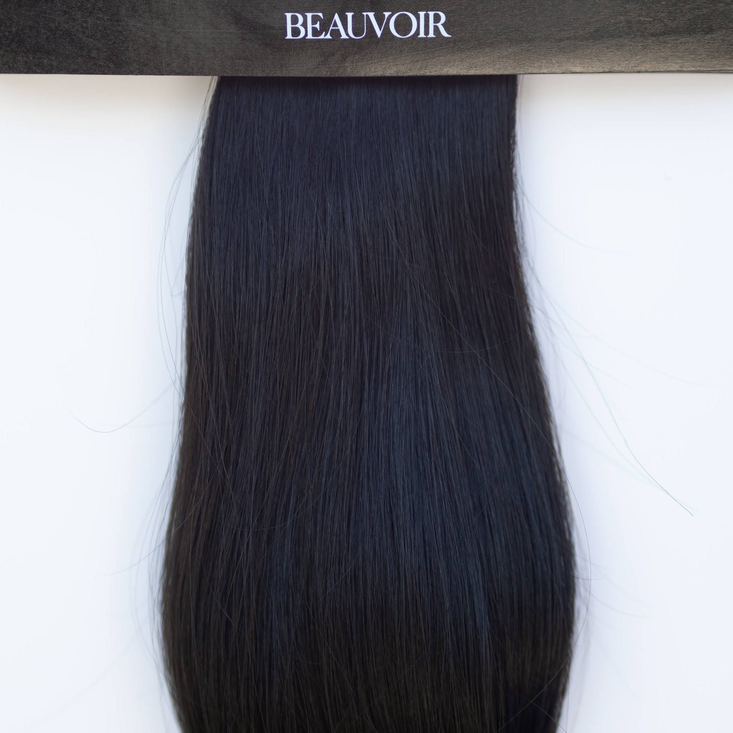 Machine-Tied Weft 28" 180g Pro Blend Hair Extensions - #1B Midnight (aka Off Black)