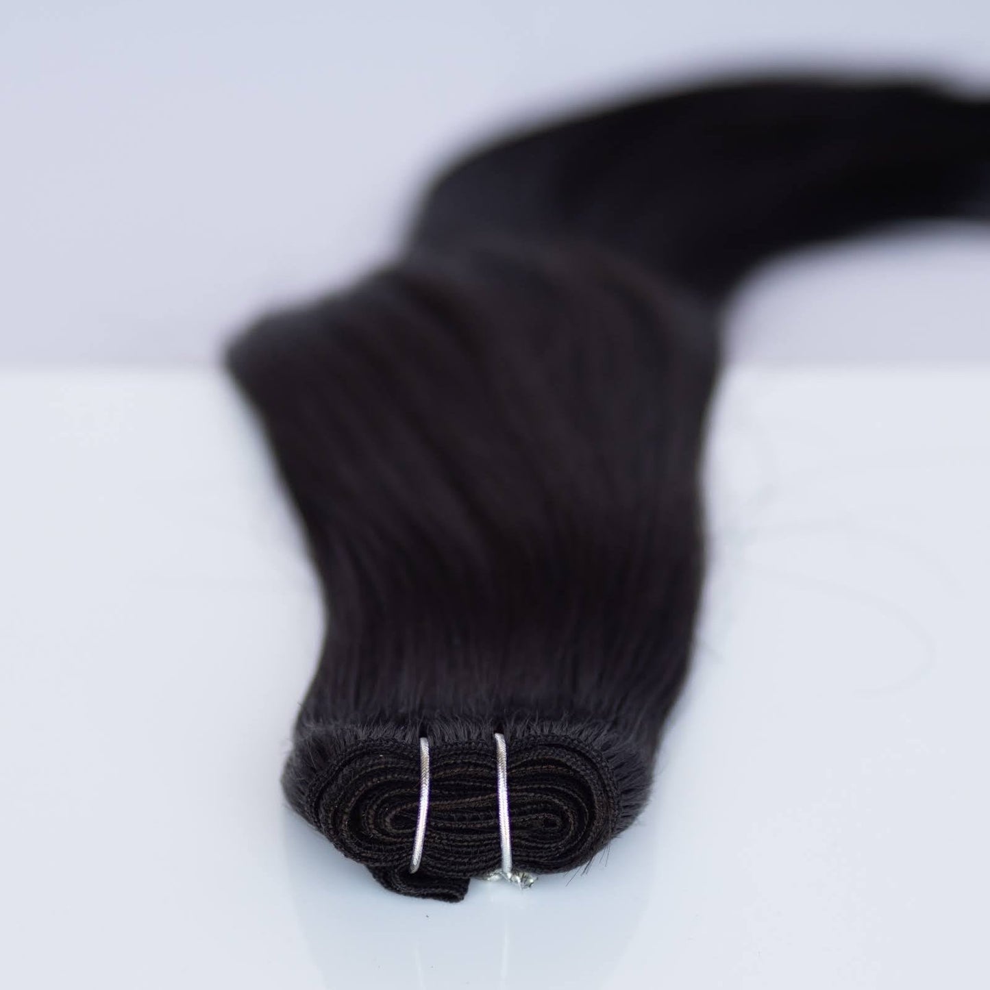 Machine-Tied Weft 22" 160g Pro Blend Hair Extensions - #1B Midnight (aka Off Black)