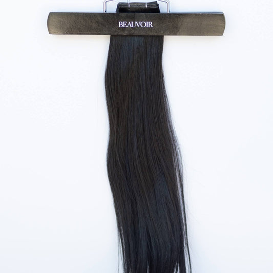 Genius (Micro) Weft 20" 80g Pro Blend Hair Extensions - #1B Midnight (aka Off Black)