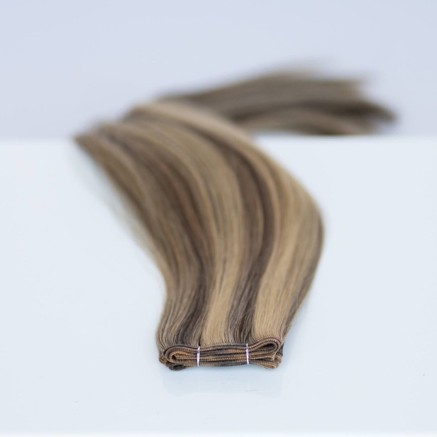 Genius (Micro) Weft 20" 80g Pro Blend Hair Extensions - #4/27 Chocolate Brulé (aka Highlight Chocolate Brown)