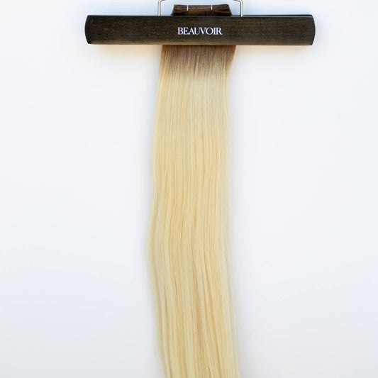 Genius (Micro) Weft 18" 68g Pro Blend Hair Extensions - #T3/60 Cocoa Rooted Blonde (aka Rooted Walnut Brown/Ash Blonde)