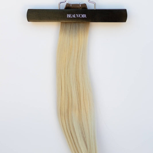 Genius (Micro) Weft 18" 68g Pro Blend Hair Extensions - #T1CC/80 Smokey Blonde (aka Cool Mochachino Brown/White Blonde)