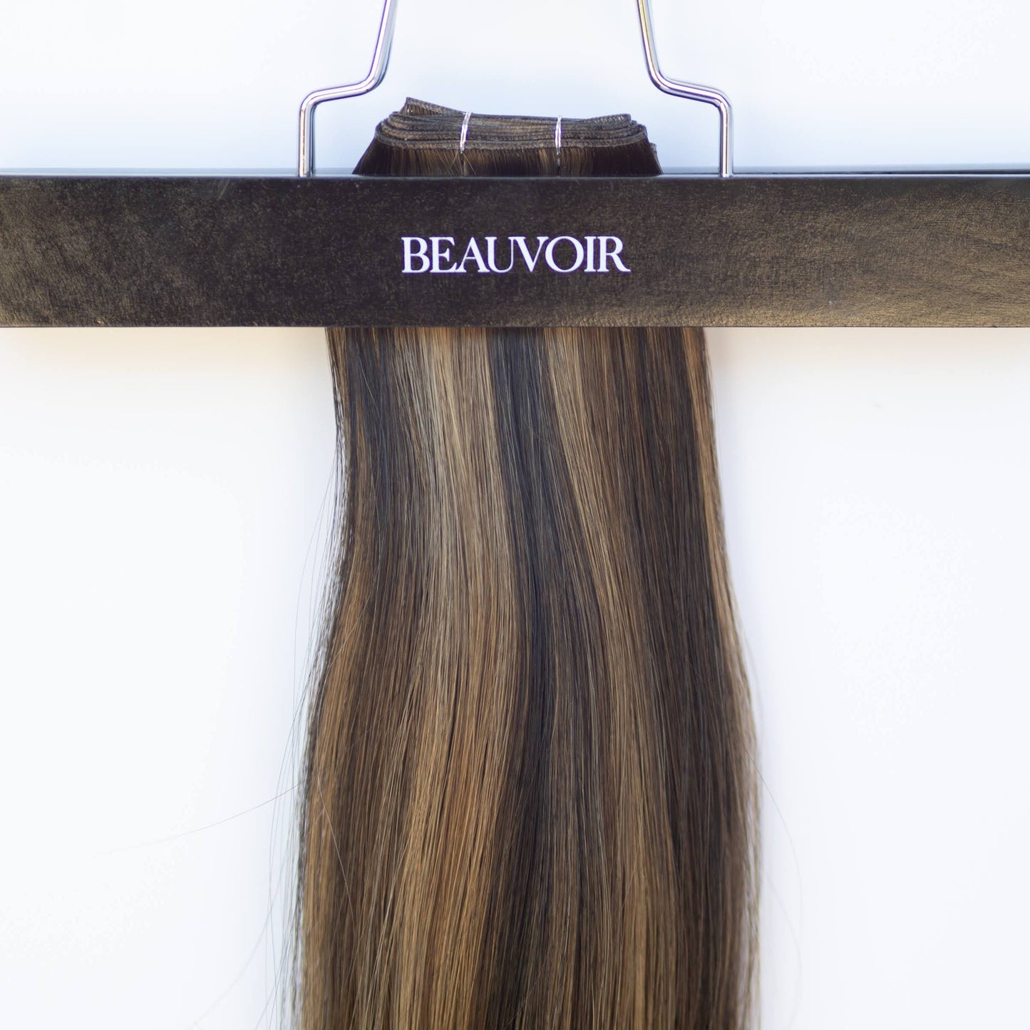 Genius (Micro) Weft 22" 88g Pro Blend Hair Extensions - #1B/2/6 Dark Chocolate Caramel (aka Piano Key Chocolate Drip)