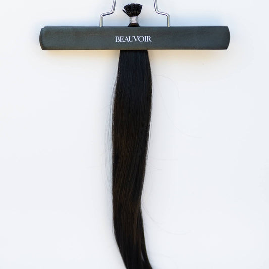 K-Tip 20" 25g Pro Blend Hair Extensions - #1B Midnight (aka Off Black)