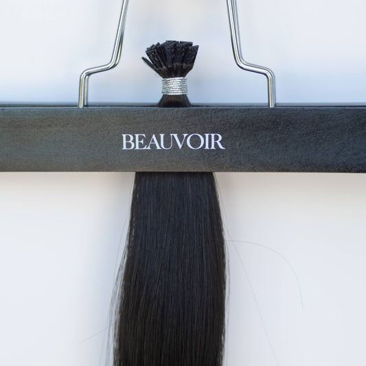 K-Tip 22" 25g Pro Blend Hair Extensions - #1B Midnight (aka Off Black)