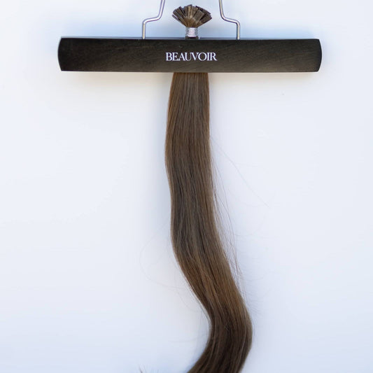 K-Tip 24" 25g Pro Blend Hair Extensions - #4 Roasted Walnut (aka Chocolate Brown)