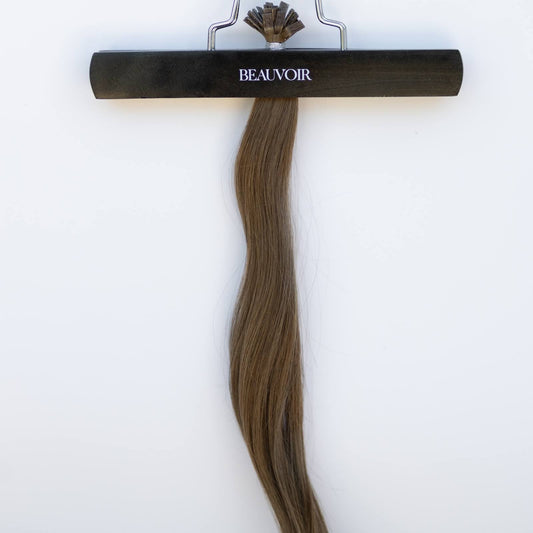 K-Tip 22" 25g Pro Blend Hair Extensions - #8 Whiskey Brown (aka Ash Brown)