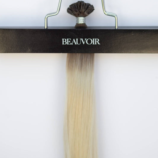 K-Tip 18" 25g Pro Blend Hair Extensions - #T3/60 Cocoa Rooted Blonde (aka Rooted Walnut Brown/Ash Blonde)