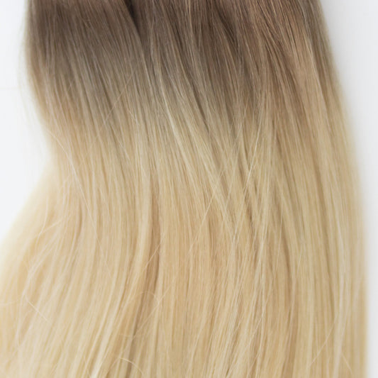 Tape-In 24" 55g Single Donor Virgin - #T1CC/80 Smokey Blonde (aka Cool Mochachino Brown/White Blonde)